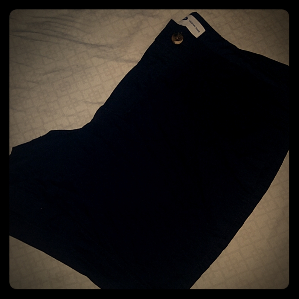 A pair of dark blue everyday shorts
